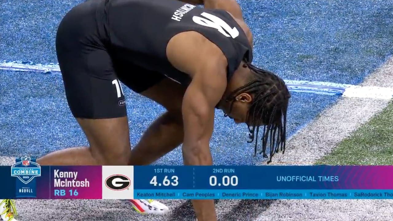 Kenny McIntosh Runs Official 4.62-Second 40-Yard Dash At 2023 Combine