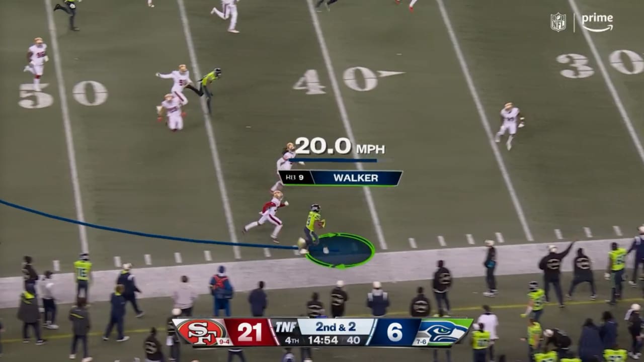 2022 Week 15 Seahawks vs. 49ers All-22 View Tracks Kenneth Walker III's  Speedy 34-Yard Catch Highlight