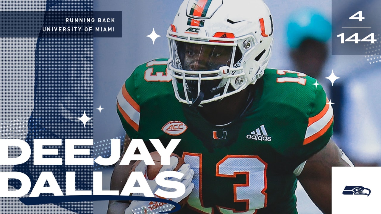 Seahawks Select Miami RB DeeJay Dallas In Fourth Round Of 2020 NFL Draft.