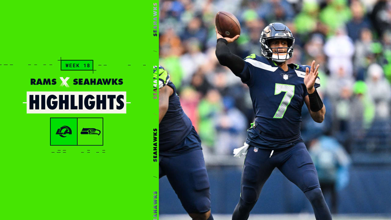 2022 Week 18 Seahawks vs. Rams Geno Smith Breaks Single Season Passing
