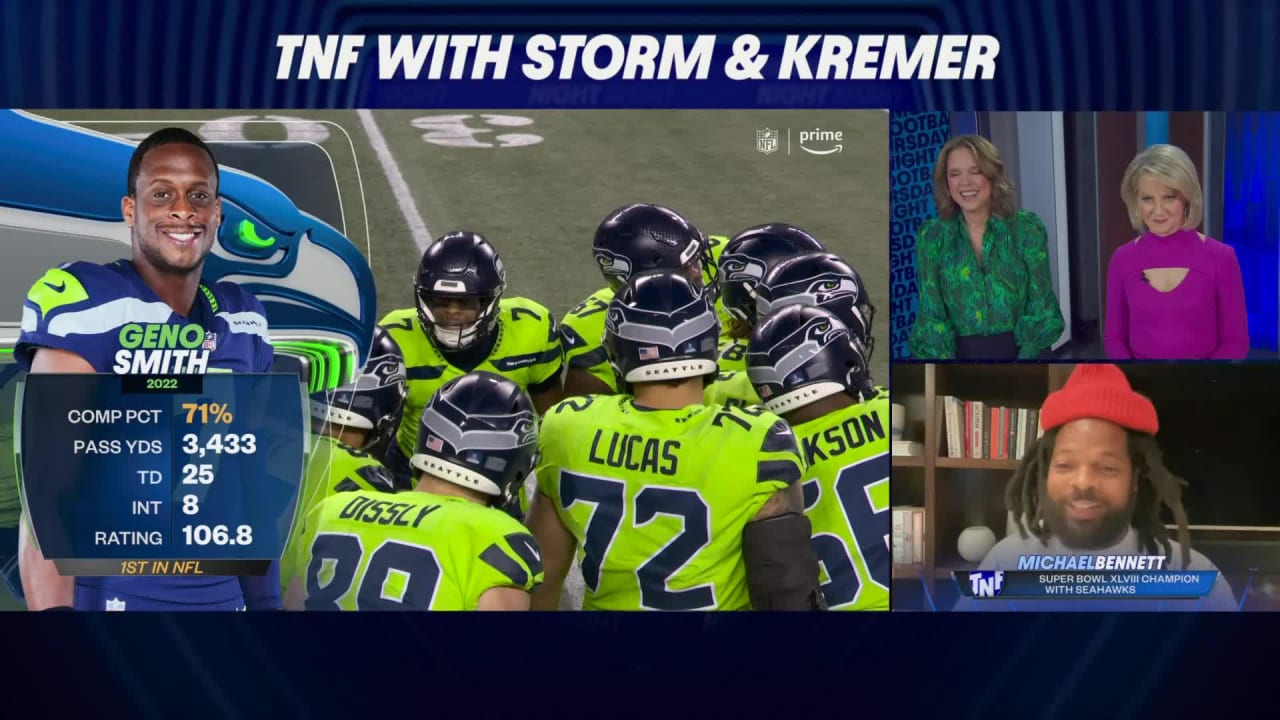 Michael Bennett Praises Geno Smith's Emergence On 'TNF With Storm & Kremer'