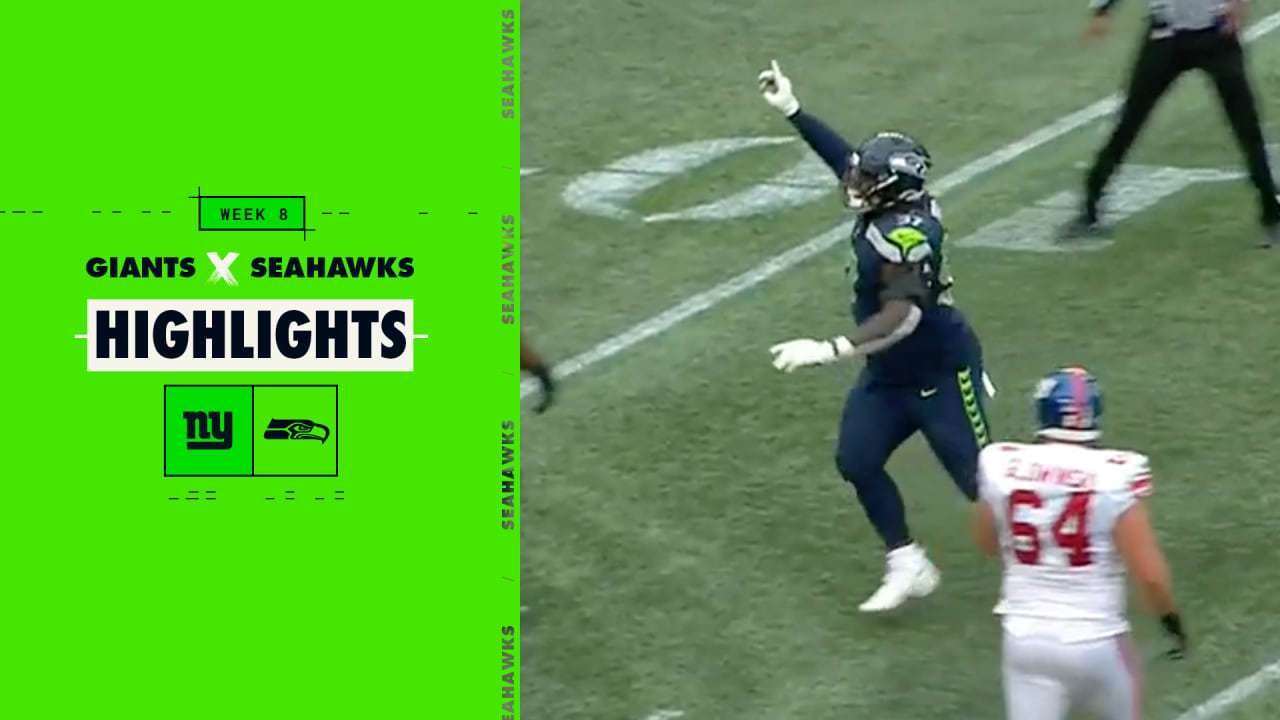 2022 Week 8 Seahawks vs. Giants Poona Ford Sack Daniel Jones Highlight