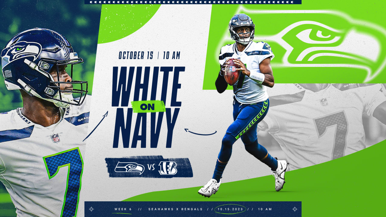 Seattle Seahawks reveal white jerseys and navy-blue pants for Week 6  matchup against Cincinnati Bengals - BVM Sports