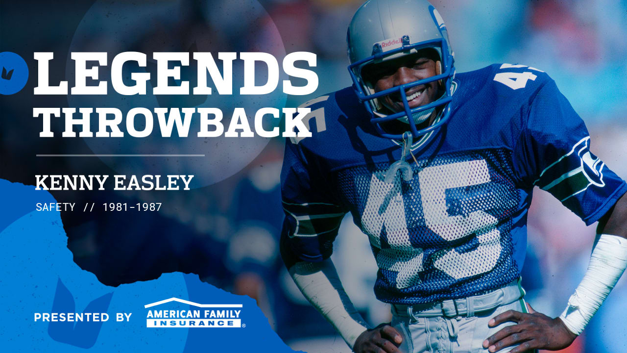 記念グッズ Seahawks signed Kenny Easley photo NFL Kenny Easley Signed HOF 17 Inscription Seattle Blue Football