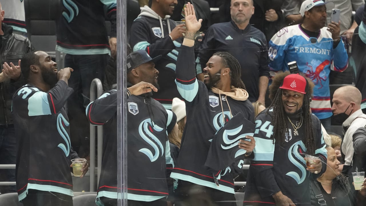 PHOTOS: Marshawn Lynch And Other Seahawks Legends Attend Seattle Kraken Game