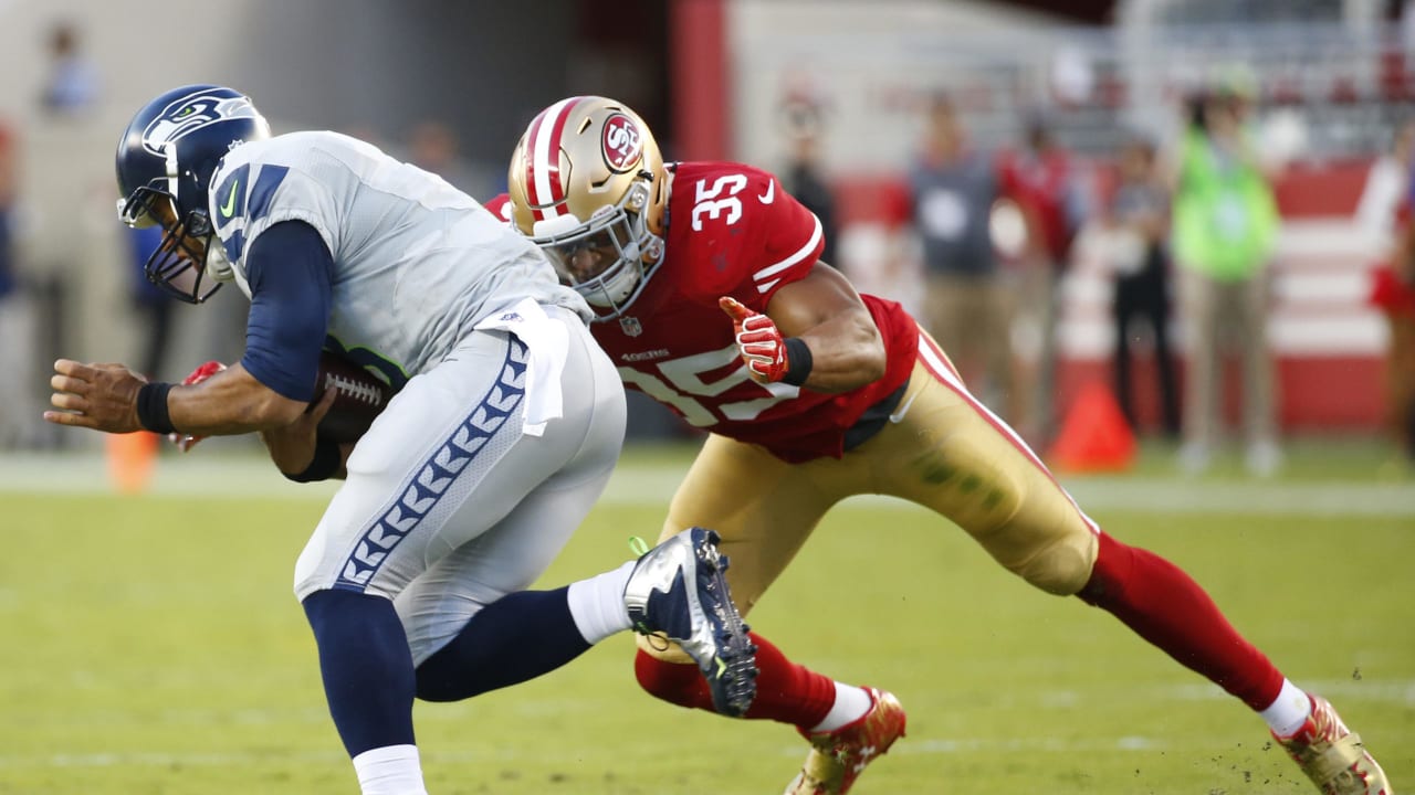 San Francisco 49ers' Shawntae Spencer (36) intercepts a pass