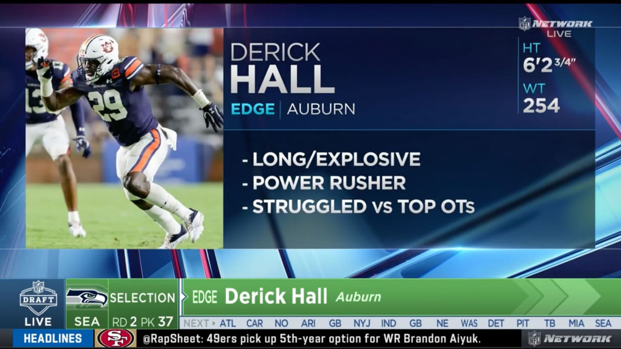 Seahawks Select OLB Derick Hall, Auburn In Round 2 With Pick No. 37