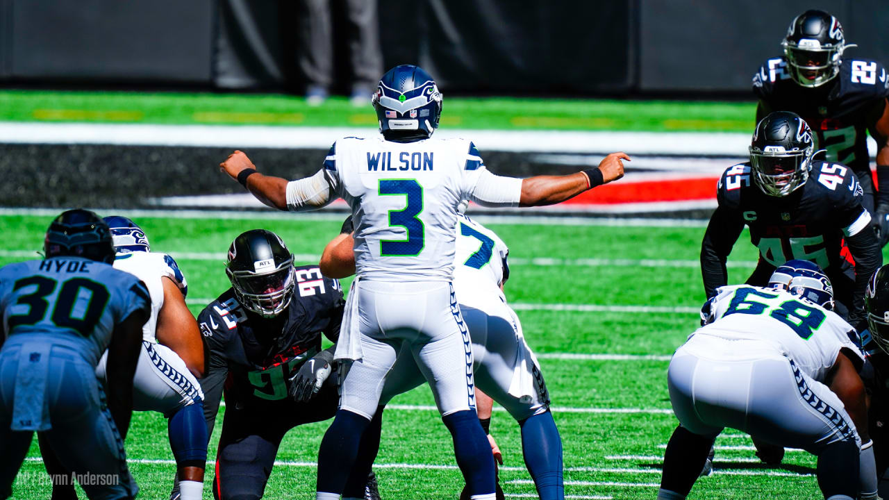 January 05, 2019: Seattle Seahawks quarterback Russell Wilson #3 during the  NFL Wildcard Playoff football game between the Seattle Seahawks and the  Dallas Cowboys at AT&T Stadium in Arlington, TX Dallas defeated