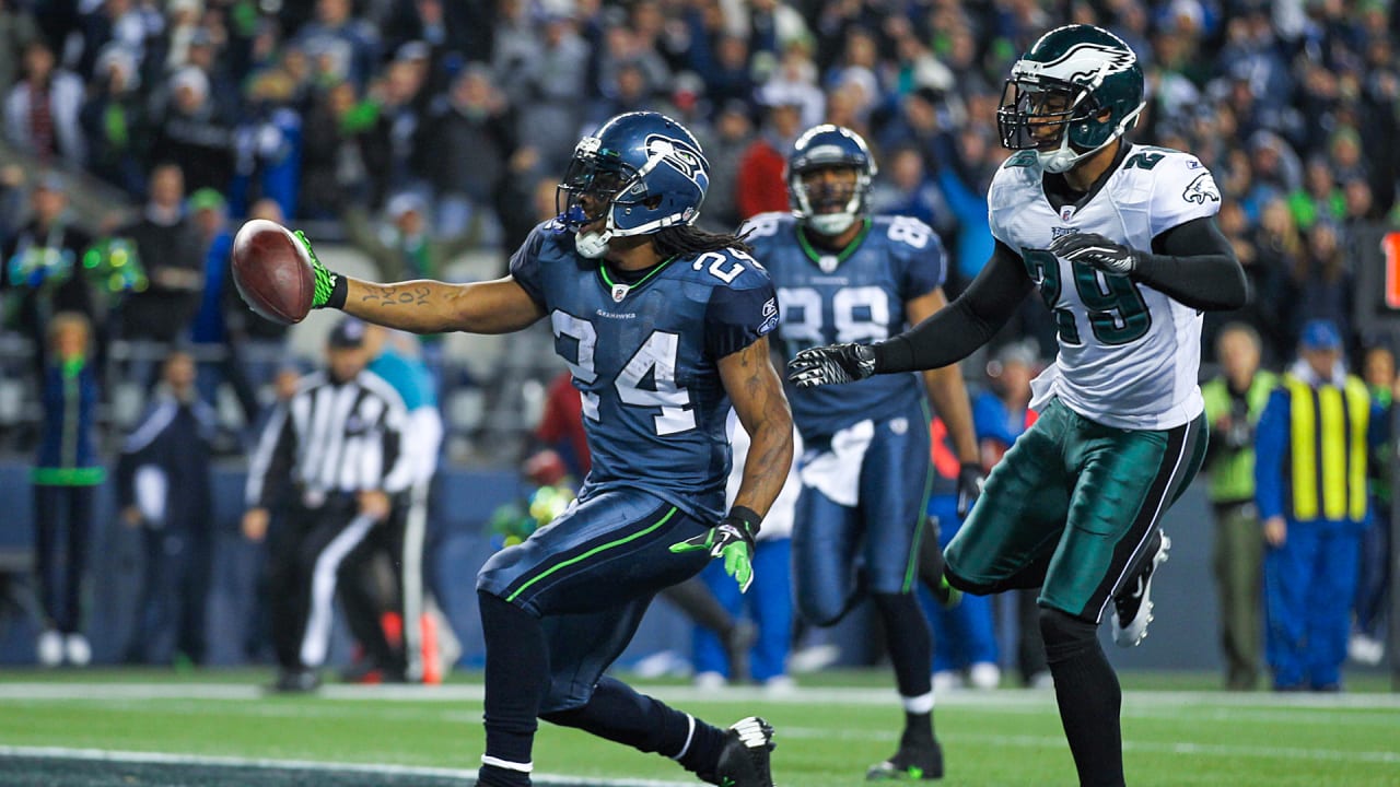 How will Eagles try to bring down Seattle Seahawks running back Marshawn  Lynch? 