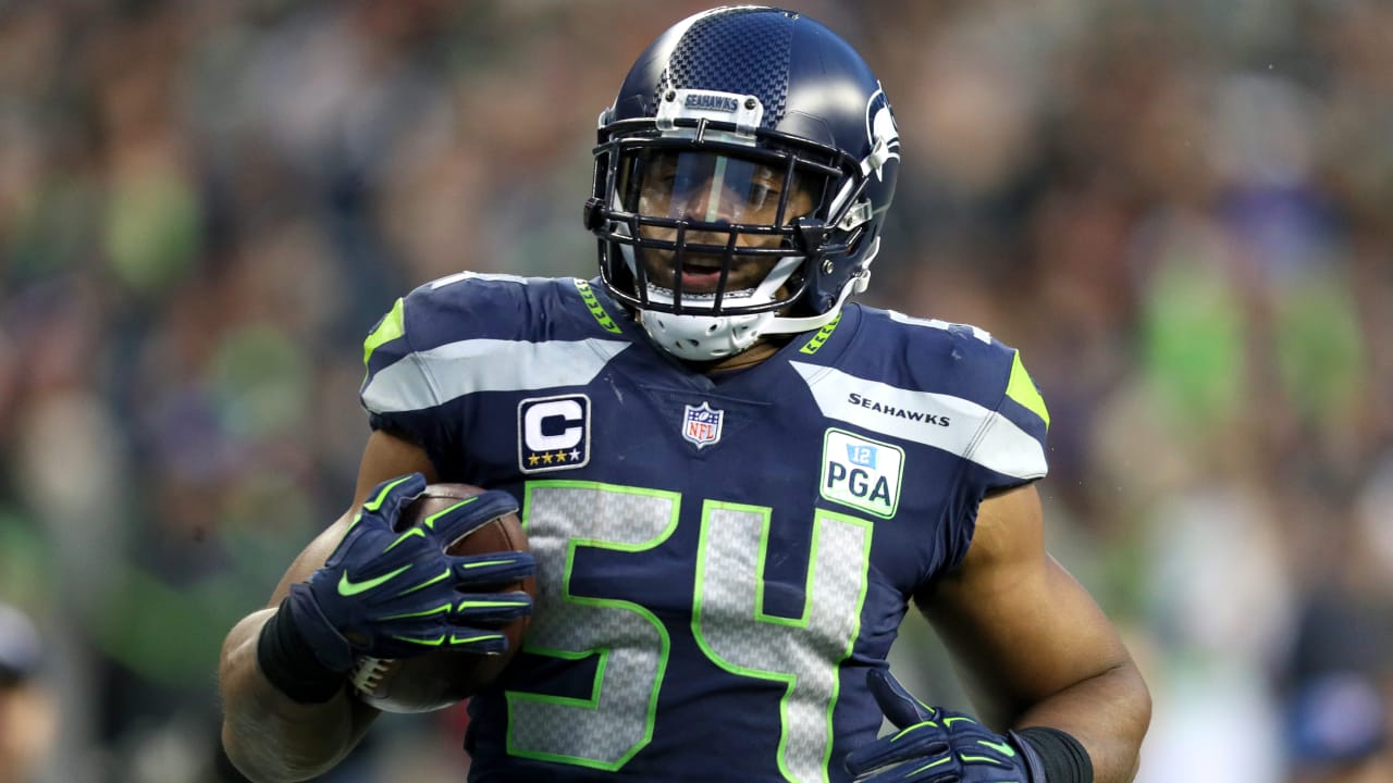 September 17, 2017: Seattle Seahawks linebacker Bobby Wagner (54) runs with  the ball after an interception during a game between the San Francisco  49ers and the Seattle Seahawks at CenturyLink Field in