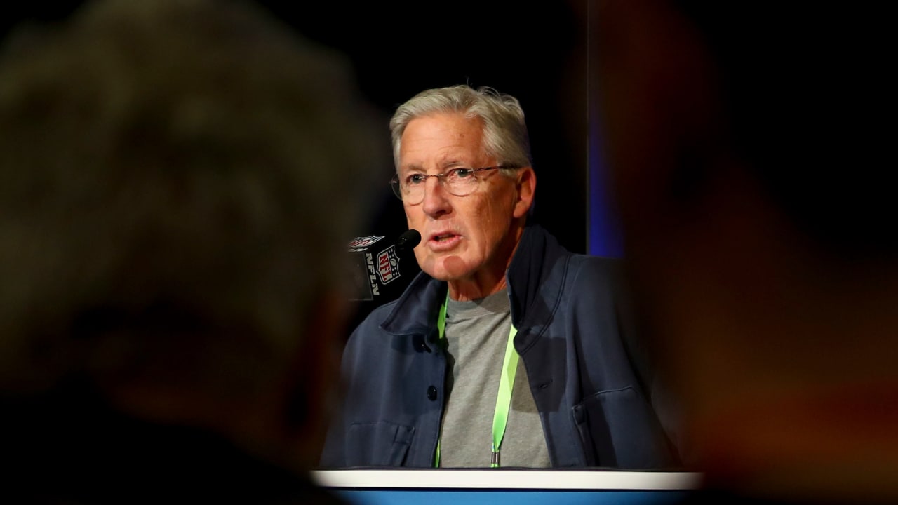 INDIANAPOLIS, IN - MARCH 02: Maryland tight end Chig Okonkwo answers  questions from the media during the NFL Scouting Combine on March 2, 2022,  at the Indiana Convention Center in Indianapolis, IN. (