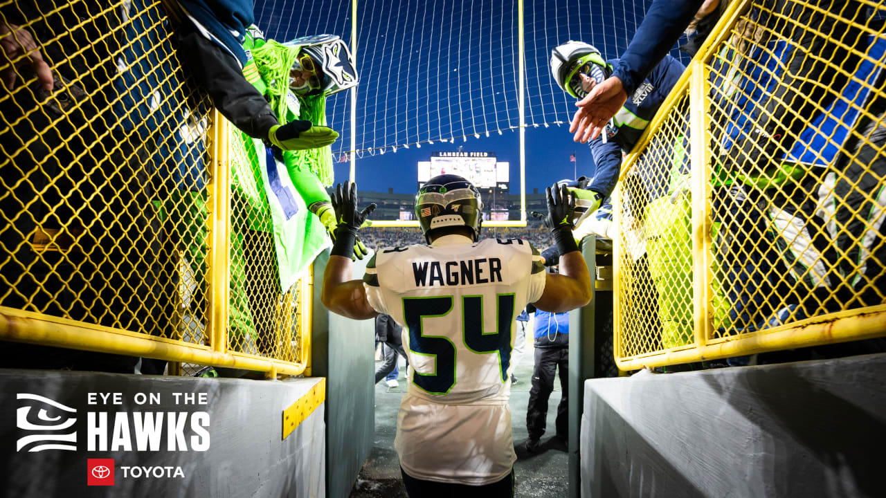 Seattle Seahawks quarterback Russell Wilson (3) greets tight end Jacob  Hollister, center, after Wilson passed to Hollister for touchdown against  the Tampa Bay Buccaneers during the first half of an NFL football