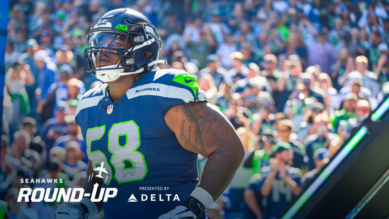 Seattle Seahawks guard Damien Lewis (68) looks on during minicamp Tuesday,  June 6, 2023, at the NFL football team's facilities in Renton, Wash. (AP  Photo/Lindsey Wasson Stock Photo - Alamy