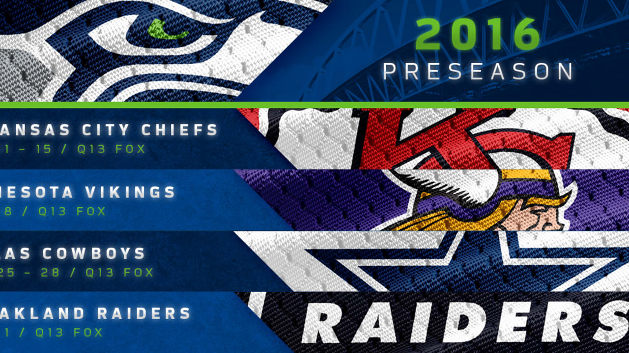 Seattle Seahawks 2016 Preseason Schedule