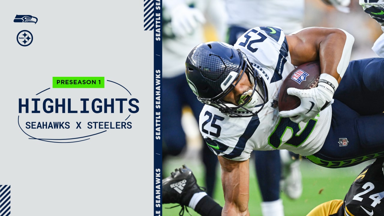 Seattle Seahawks running back Travis Homer reacts during an NFL preseason  football game against the Chicago Bears, Thursday, Aug. 18, 2022, in  Seattle. The Bears won 27-11. (AP Photo/Stephen Brashear Stock Photo - Alamy