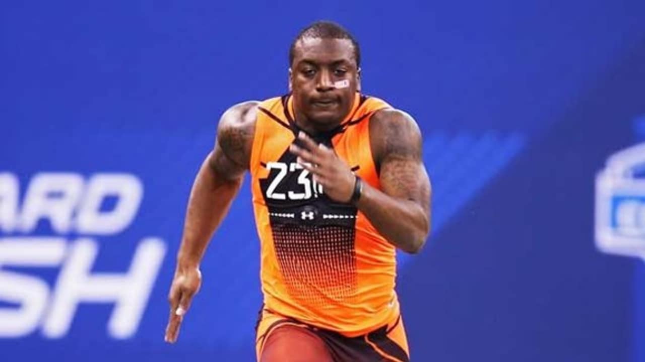 Miami running back Duke Johnson runs the 40yard dash