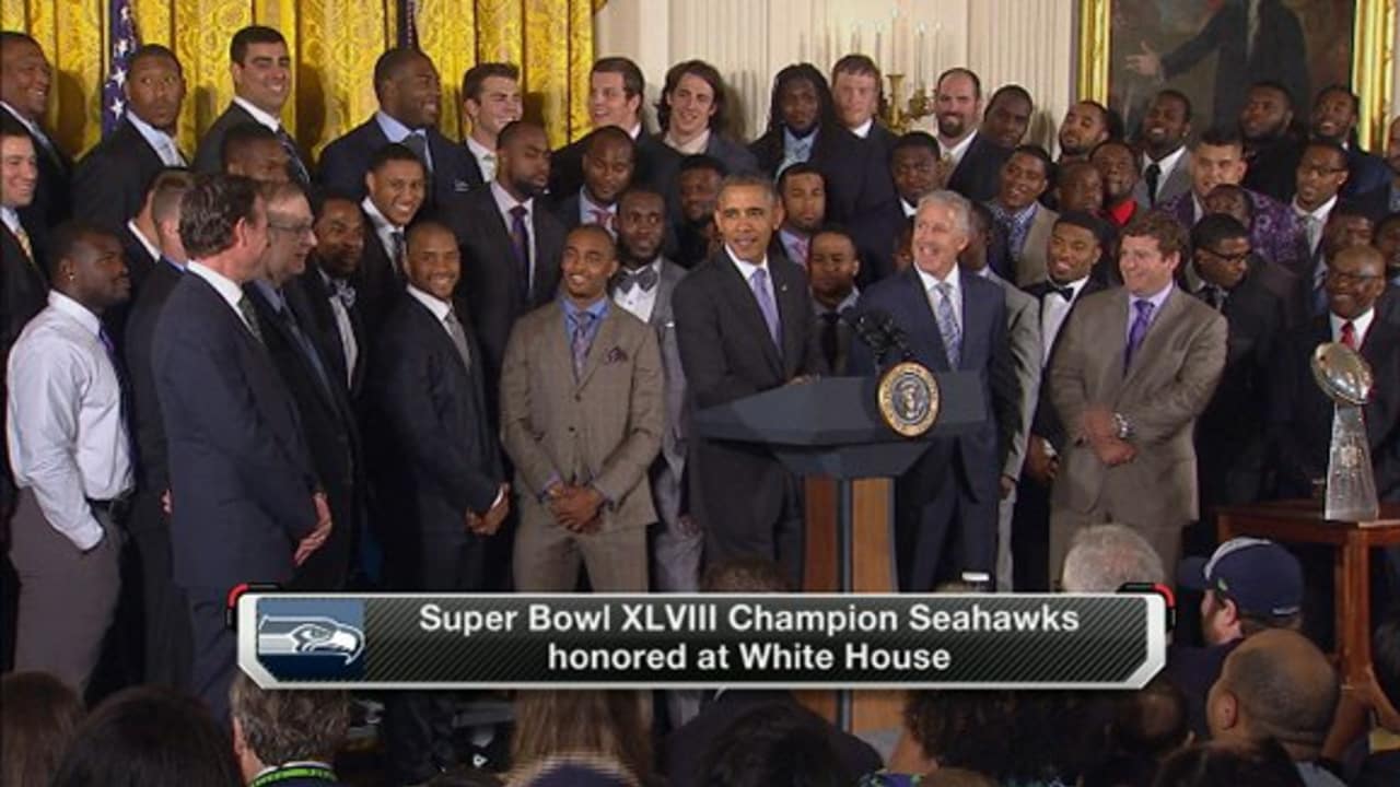 Super Bowl Champion Seattle Seahawks Visit President Obama at the