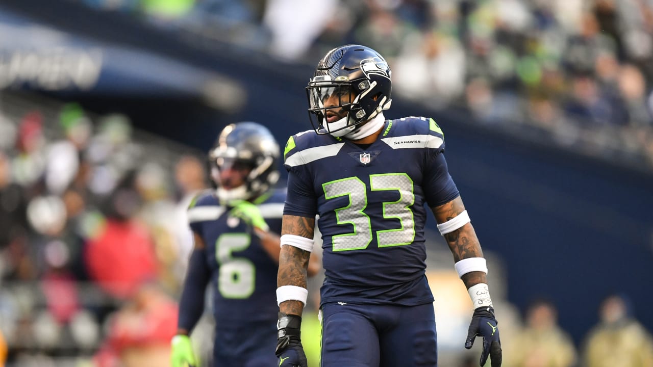 Seattle Seahawks strong safety Jamal Adams (33) lines up against the  Indianapolis Colts during an NFL football game in Indianapolis, Sunday,  Sept. 12, 2021. (Jeff Haynes/AP Images for Panini Stock Photo - Alamy