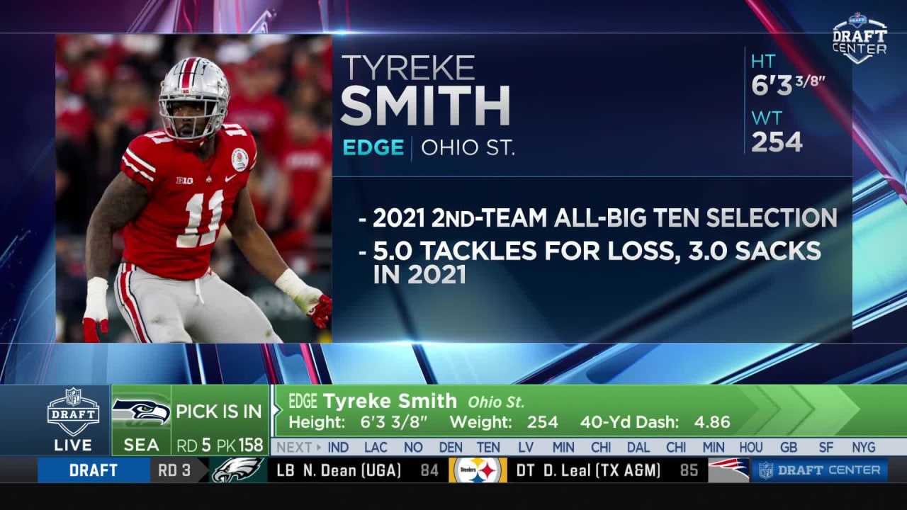 2022 NFL Draft: Seattle Seahawks Select LB Tyreke Smith of Ohio State with  the No. 158 Overall Pick.