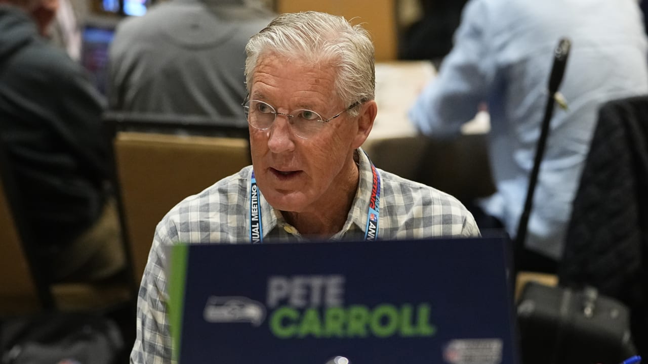 Pete Carroll Forced Fumble During Seahawks Rookie Minicamp 