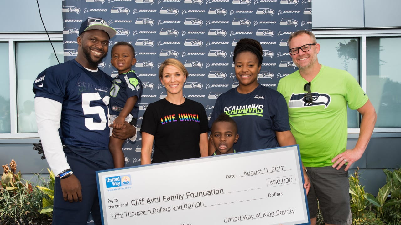United Way Presents Seahawks Defensive End Cliff Avril With $50,000 ...
