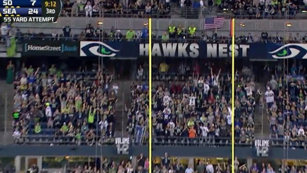 Steven Hauschka's 55-yard field goal gives Seahawks 10-0 first-quarter lead