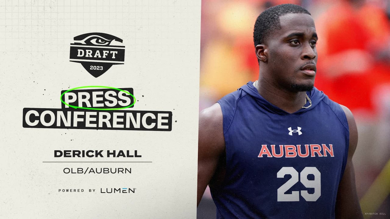 2023 NFL Draft OLB Derick Hall Of Auburn Meets With Media After Being