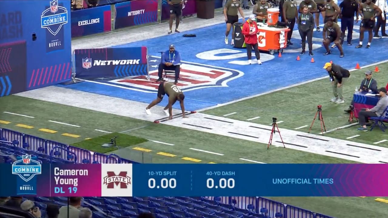 Cameron Young runs 40-yard dash at 2023 combine