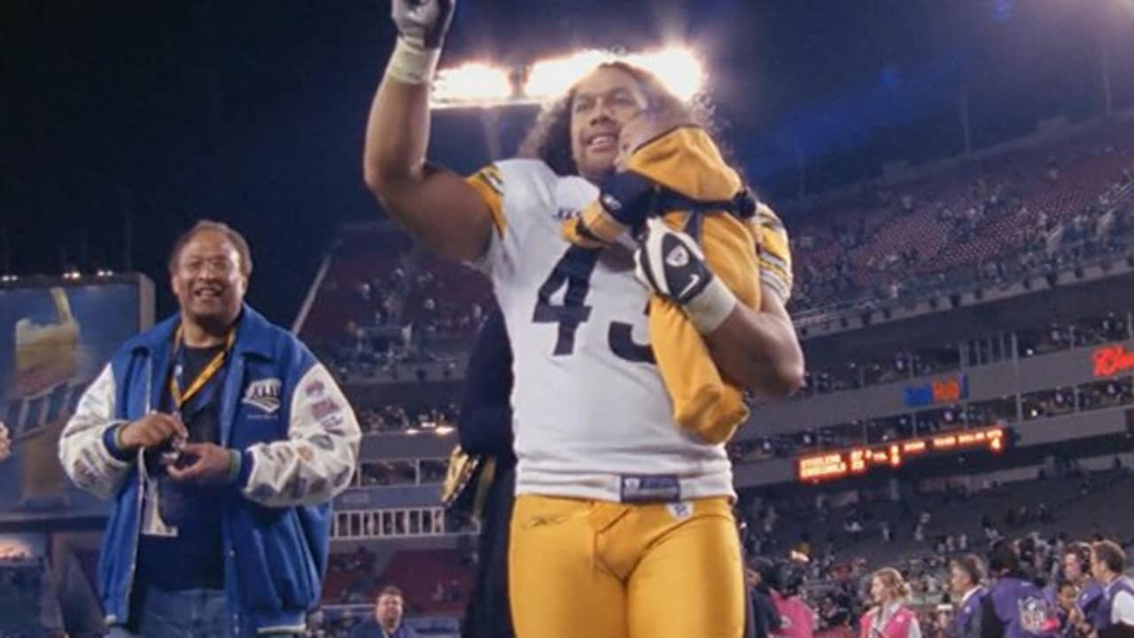 Polamalu during the Super Bowl