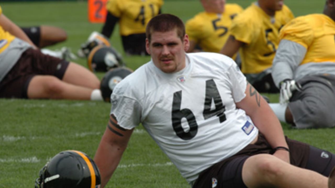 Pittsburgh Steelers center Doug Legursky sits on the bench during