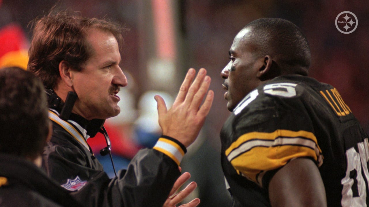 Steelers Greg Lloyd on the sidelines during playoff action against