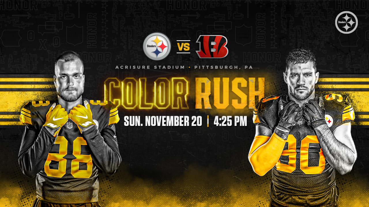 Steelers, Bengals both opt to wear color rush jerseys for Week 11 AFC North  showdown 