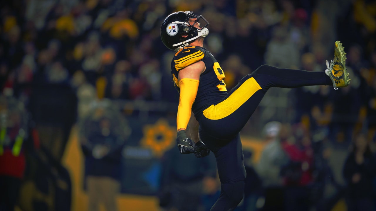 T.j. Watt Pittsburgh Steelers Unsigned Jumping Celebration Photograph