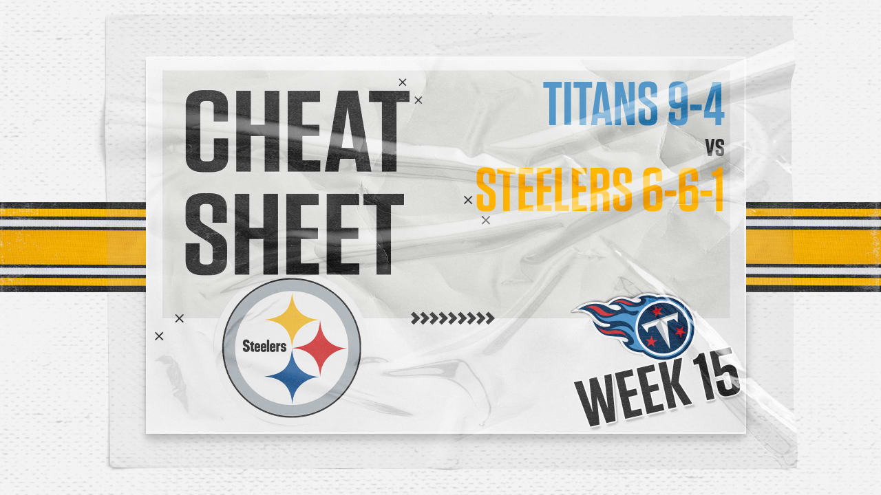 Steelers GameDay Cheat Sheet: Week 15 vs the Tennessee Titans - Steel City  Underground