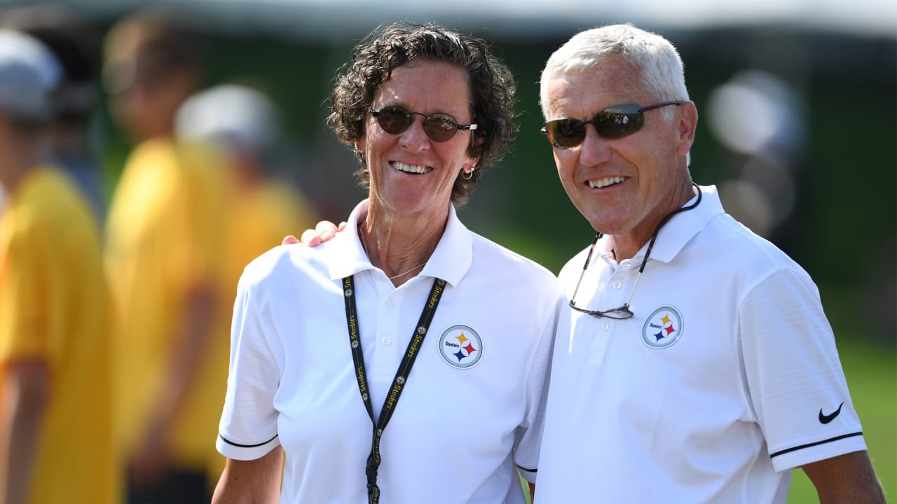 Pittsburgh Steelers trainer Ariko Iso watches a game replay on the big  screen. Iso is the first and only full time female trainer in the NFL  today. The Pittsburgh Steelers defeated the