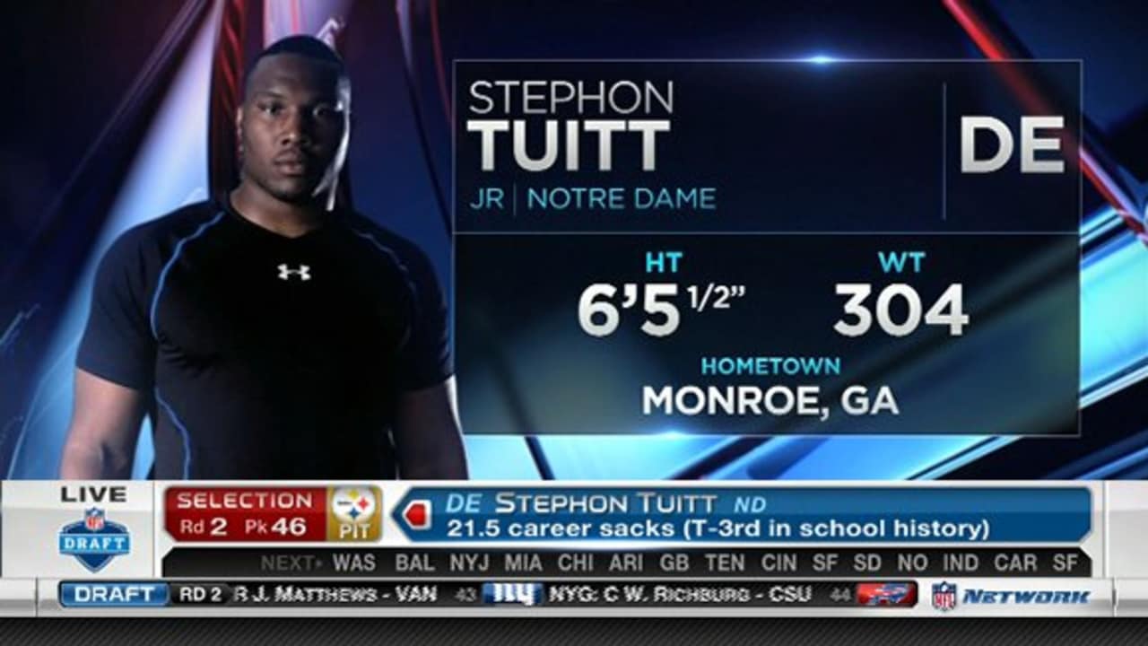 Stephon Tuitt has been selected as - Pittsburgh Steelers