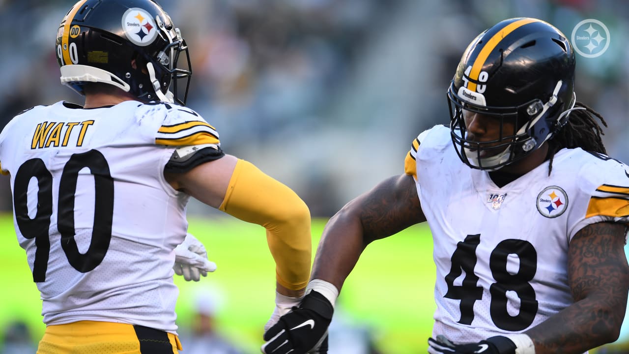 Pittsburgh Steelers linebacker Buddy Johnson (45) warms up before a  preseason NFL football game, Sunday, Aug. 28, 2022, in Pittsburgh, PA. (AP  Photo/Matt Durisko Stock Photo - Alamy