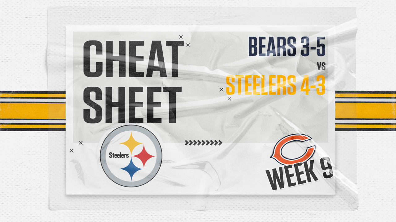 Cheat Sheet: Steelers vs. Bears