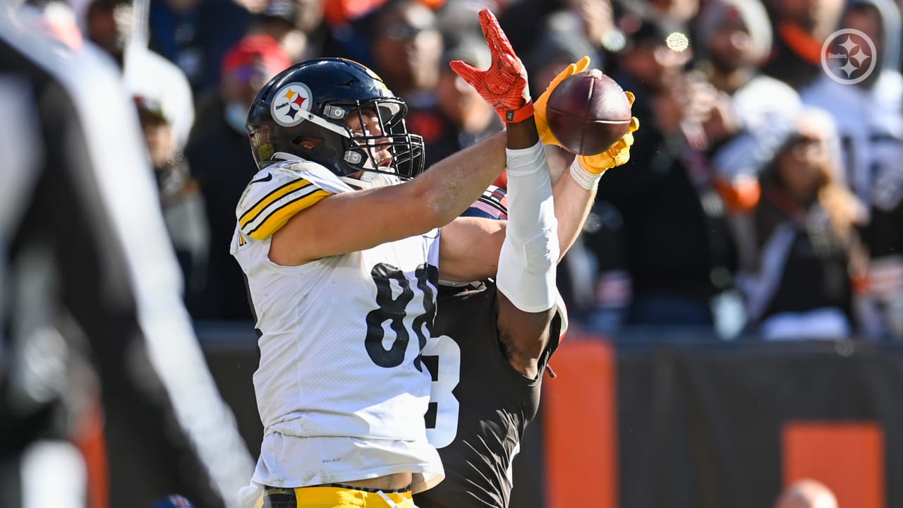 Pat Freiermuth Pittsburgh Steelers Unsigned Makes Catch for A Touchdown Photograph