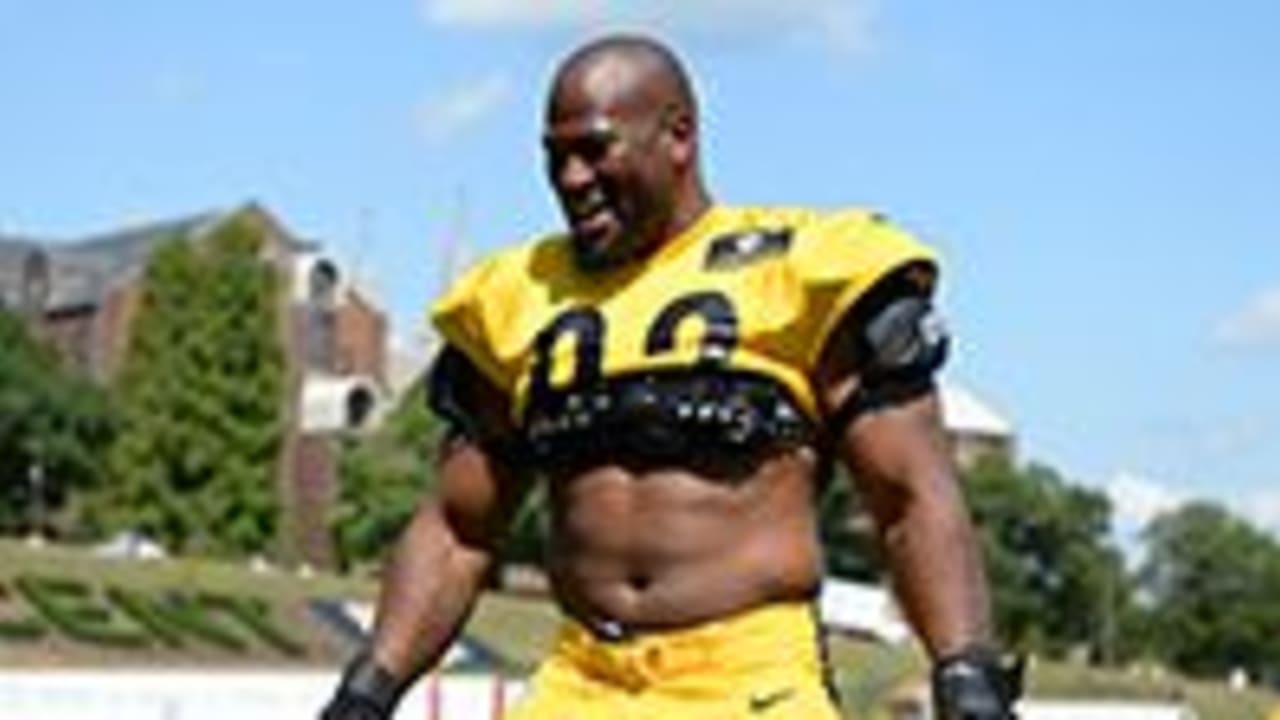 AUG 14 2010: Steelers linebacker James Harrison (92) stares up as he exits  the tunnel during pregame introductions. The Pittsburgh Steelers defeated  the Detroit Lions 23-7 in a preseason game played at