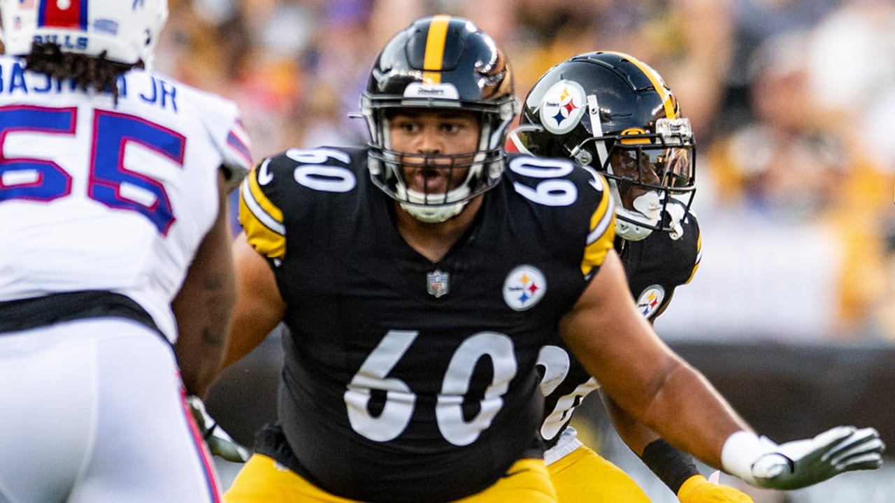 Pittsburgh Steelers offensive tackle Dylan Cook (60) protects the