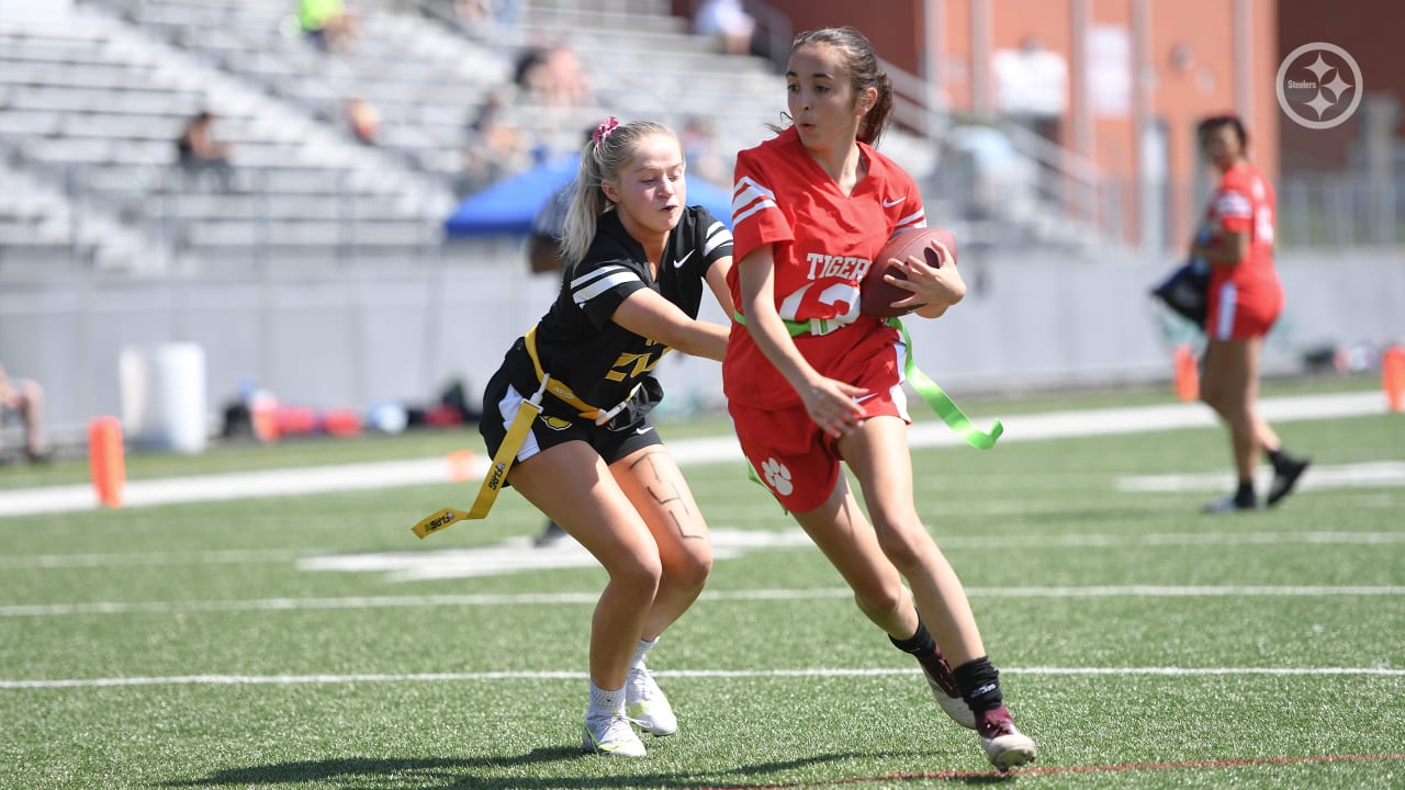 Girls flag football team representing the Patriots set to compete in NFL  Flag Football Championships