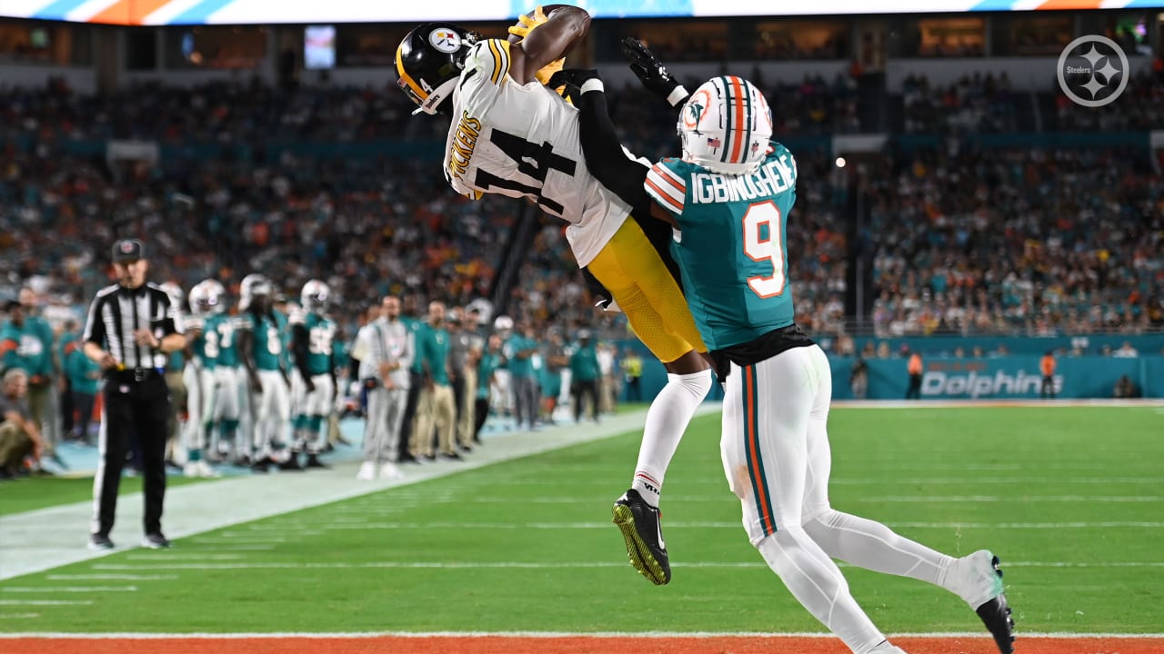 Check out George Pickens' first pro touchdown for the Steelers