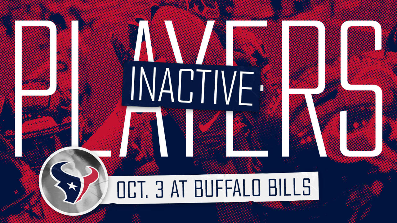 Bills vs. Texans: Game day inactives