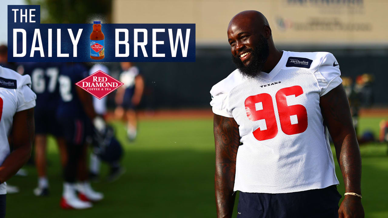 Houston Texans defensive tackle Maliek Collins (97) lines up against the  Tennessee Titans during the first half of an NFL football game Sunday, Jan.  9, 2022, in Houston. (AP Photo/Justin Rex Stock