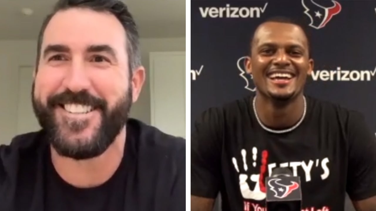 Texans' Deshaun Watson gives jersey to Astros' Justin Verlander