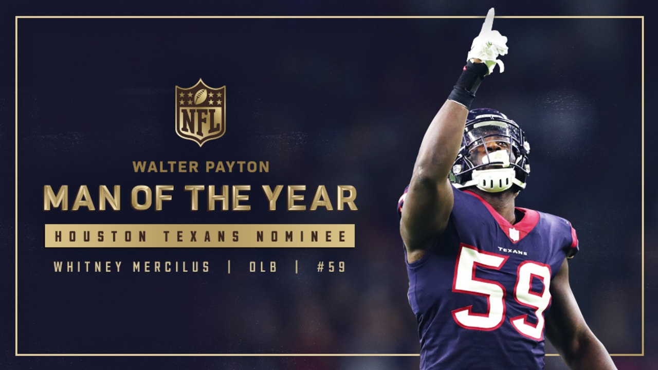 Whitney Mercilus named Texans nominee for Walter Payton Man of the Year Awa...