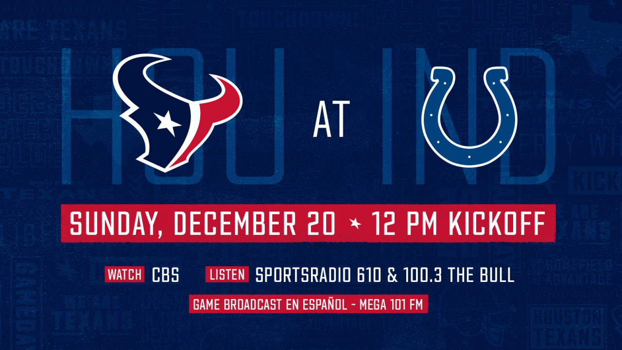 Indianapolis Colts vs. Houston Texans: Date, kick-off time, stream