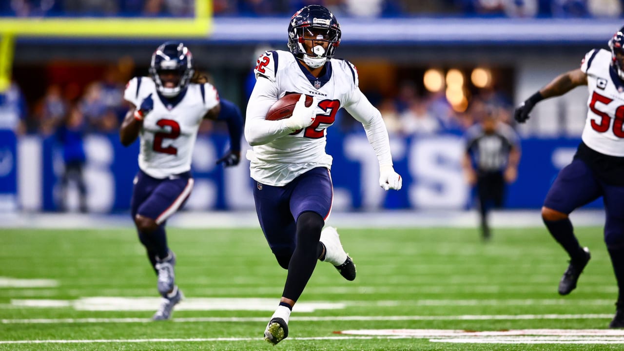 Houston Texans defensive lineman Jonathan Greenard (52) walks on the  sidelines during an NFL football game against the Miami Dolphins, Sunday  Nov. 7, 2021, in Miami Gardens, Fla. (AP Photo/Doug Murray Stock