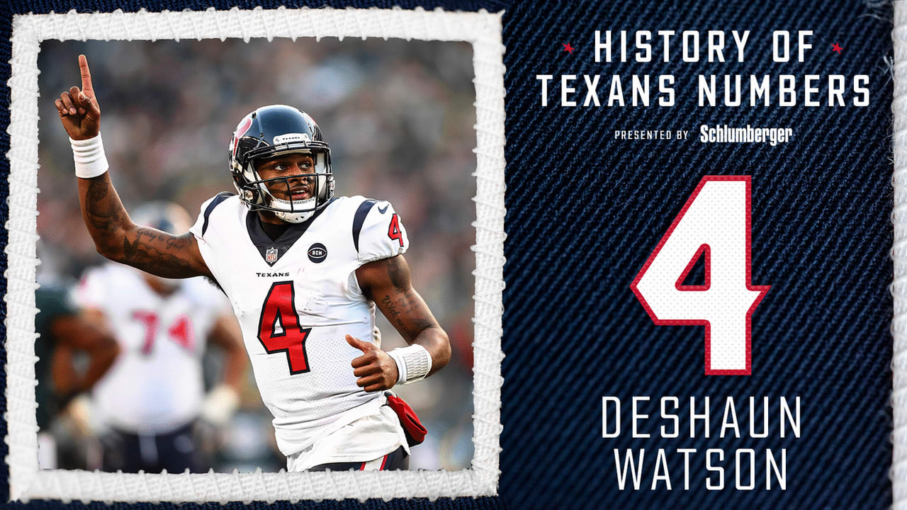 Check out Deshaun Watson and all the players who have worn #4 for the  Houston Texans.